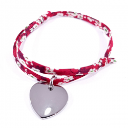 Bracelet tissu liberty rouge