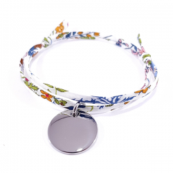 bracelet liberty fleurs de grenade et médaille ronde en argent