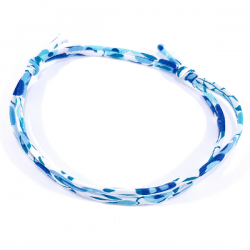 bracelet liberty bleu cristal et médaille en argent ronde