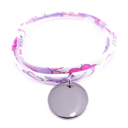 bracelet liberty rose et médaille personnalisable en argent