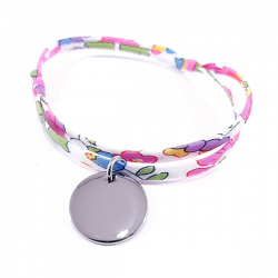 bracelet liberty rose et médaille à graver en argent