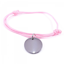 Bracelet personnalisé cordon rose bonbon