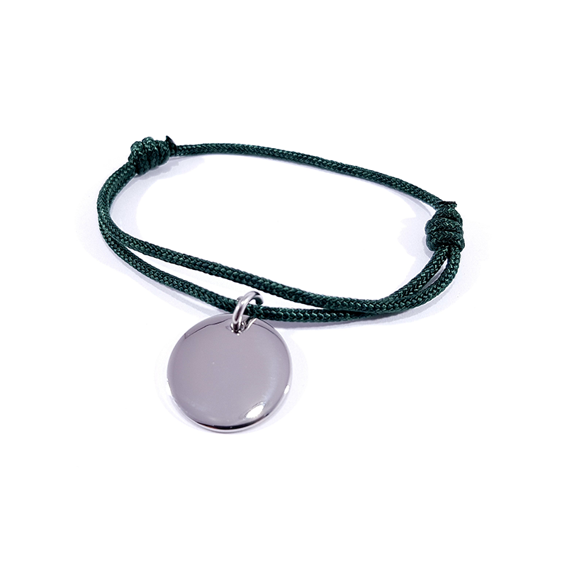 bracelet cordon noir et médaille bracelet cordon noir et médaille
