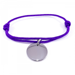 bracelet personnalisé en cordon couleur violet