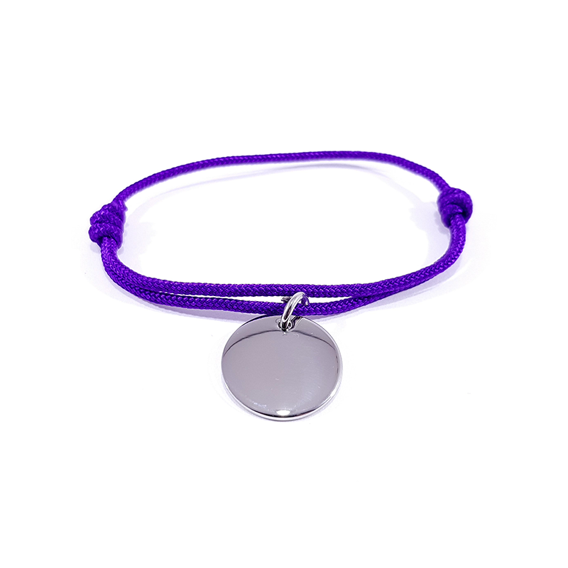 bracelet personnalisé en cordon couleur violet bracelet personnalisé en cordon couleur violet