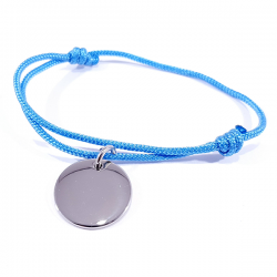 bracelet cordon tressé bleu polaire