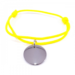 bracelet personnalisable en cordon jaune canari