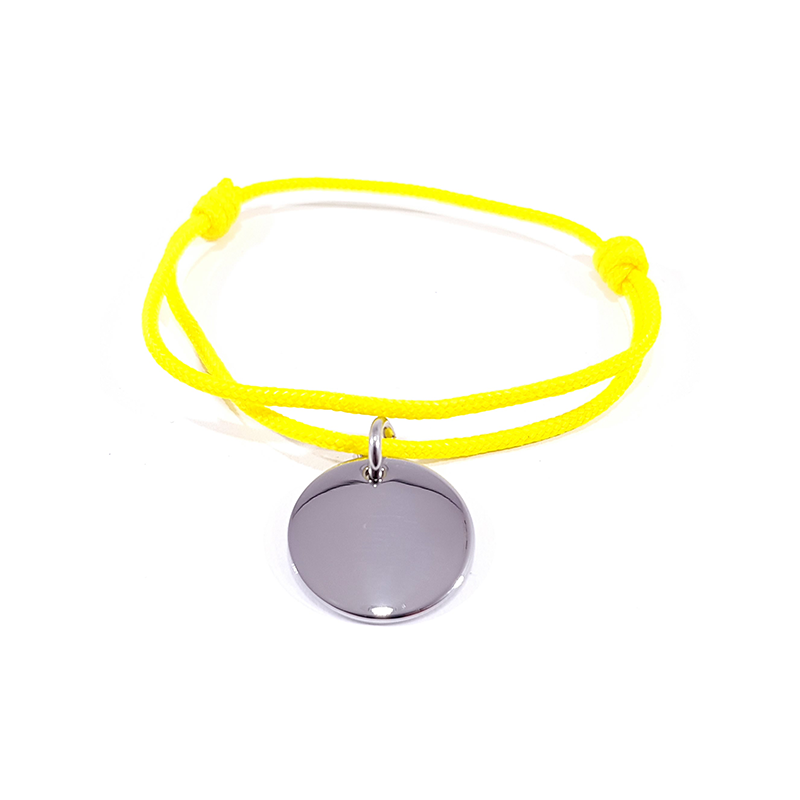 bracelet personnalisable en cordon jaune canari bracelet personnalisable en cordon jaune canari