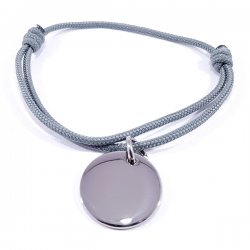 bracelet gris en cordon tressé nœuds coulissant