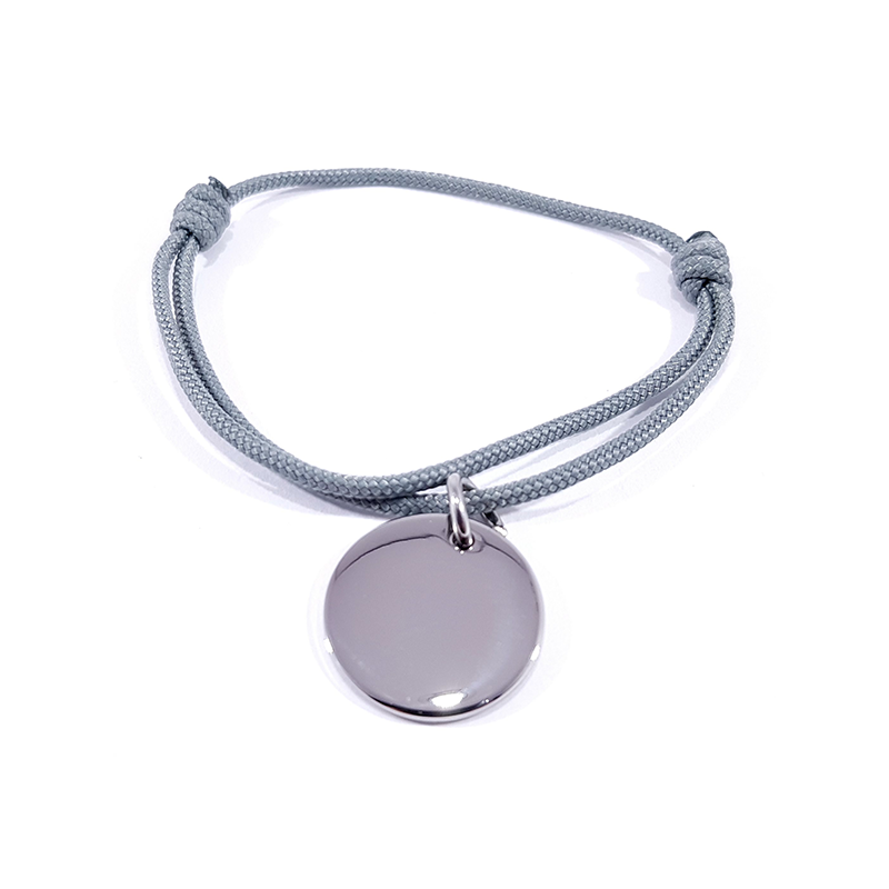 bracelet gris en cordon tressé nœuds coulissant bracelet gris en cordon tressé nœuds coulissant