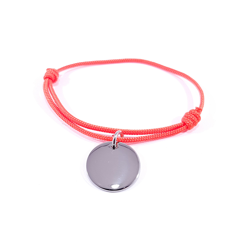bracelet cordon orange néon avec nœuds coulissants bracelet cordon orange néon avec nœuds coulissants