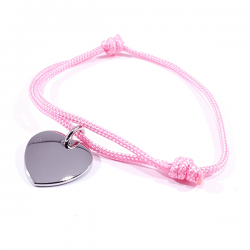 bracelet personnalisé en cordon tressé rose