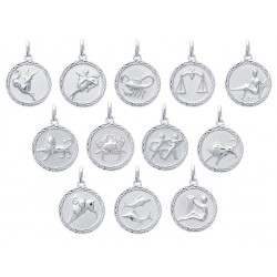 Médaille signe du zodiaque argent 925 à personnaliser