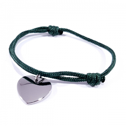 bracelet vert foncé cordon tressé