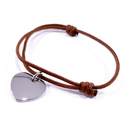 bracelet marron chocolat en cordon tressé avec nœuds coulissants