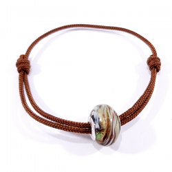 bracelet cordon murano marron