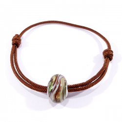 bracelet cordon murano marron