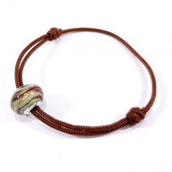 bracelet cordon tressé marron chocolat