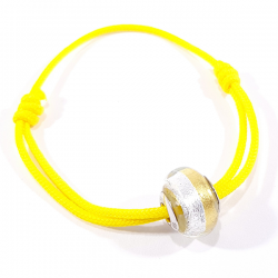 bracelet cordon jaune canari et perle jaune