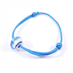 bracelet cordon murano bleu polaire