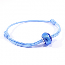 bracelet cordon bleu et charm bleu