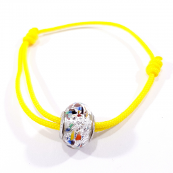 bracelet femme jaune et perle en verre