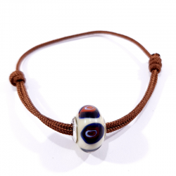 bracelet marron et perle marron et blanc