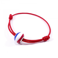 bracelet cordon rouge avec charm murano tricolore