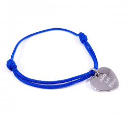 bracelet cordon bleu équipe de France avec médaille gravée Allez les bleus