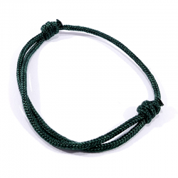 bracelet cordon tressé vert foncé