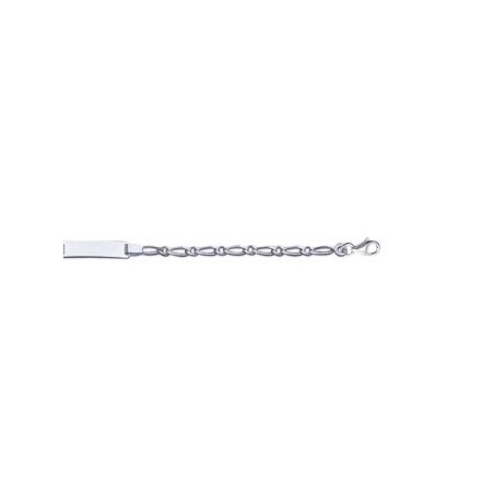 Gourmette identité enfant maille alternée en argent 2.4 mm