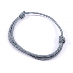 bracelet cordon tressé gris