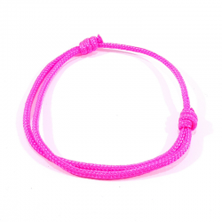 bracelet cordon tressé rose néon