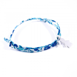 bracelet liberty bleu et pendentif fille argent