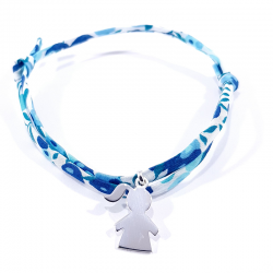 bracelet bleu et motif fille