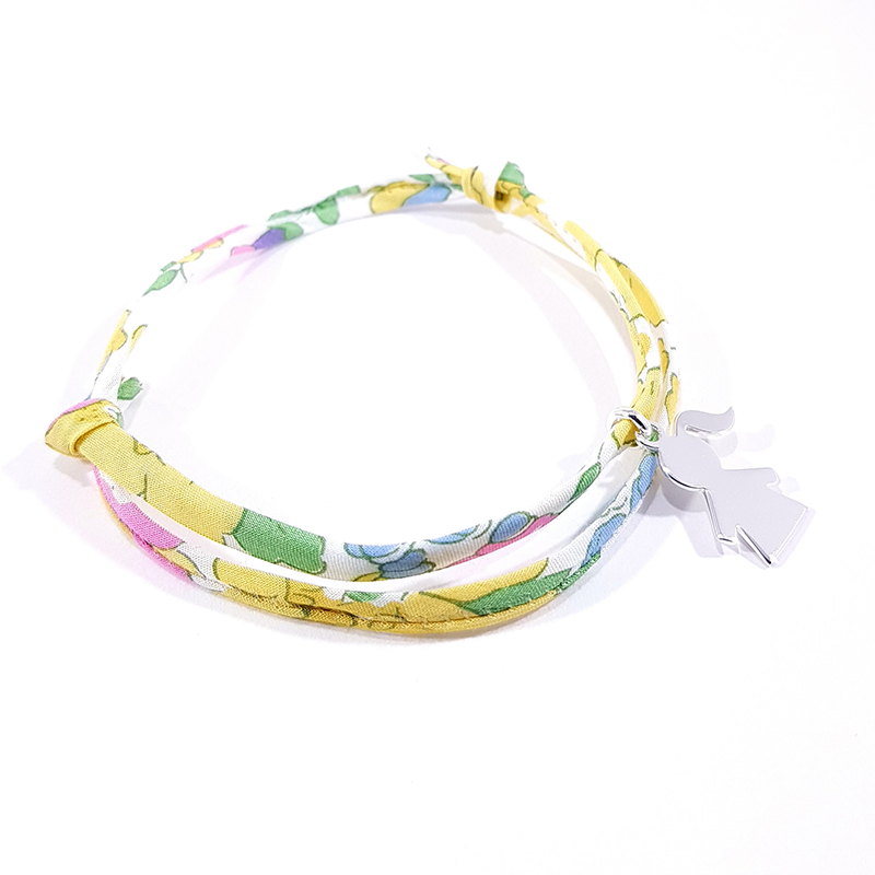 bracelet tons jaunes et fille en argent bracelet tons jaunes et fille en argent