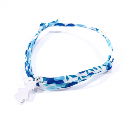 bracelet liberty bleu et pendentif argent