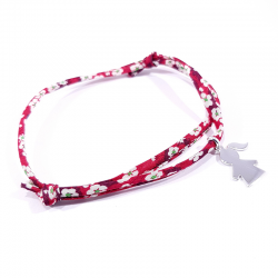 bracelet liberty rouge et pendentif argent