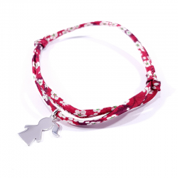 bracelet liberty fraise des bois et fille en argent