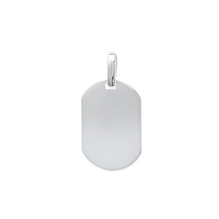 pendentif ovale coté plat en argent