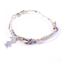 bracelet multicolore et pendentif fillette en argent 925