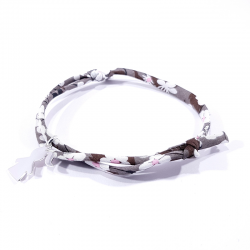 bracelet marron gris et pendentif fille en argent