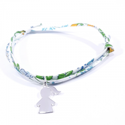 bracelets liberty motifs fleuris et pendentif fille en argfent925