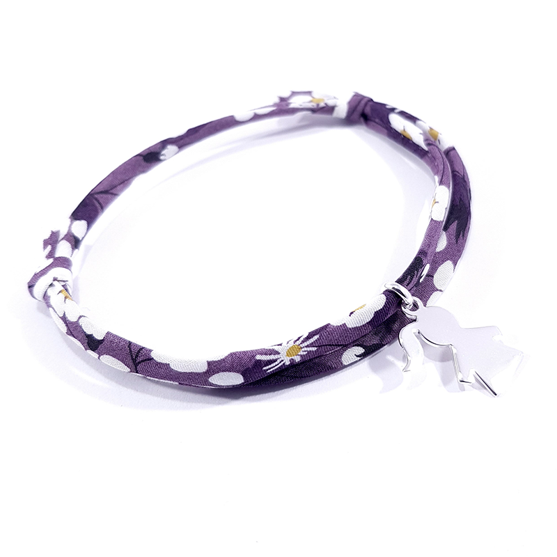 bracelet liberty prune et pendentif petite fille en argent bracelet liberty prune et pendentif petite fille en argent