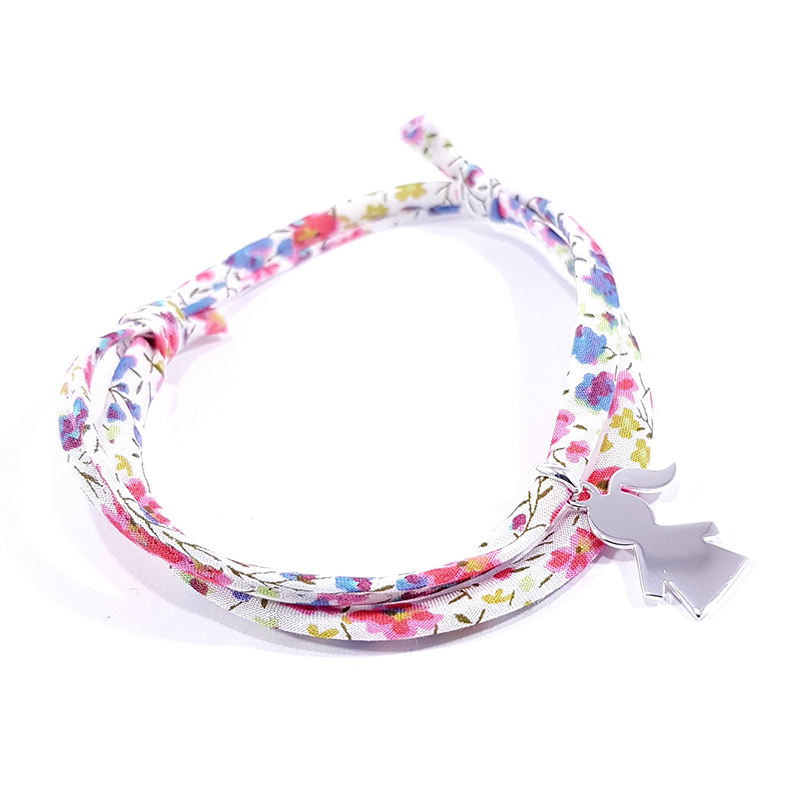 bracelet liberty multicolore fleurs et pendentif argent fille bracelet liberty multicolore fleurs et pendentif argent fille