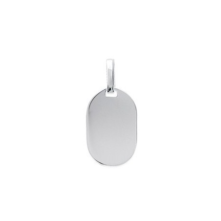 pendentif argent ovale cotés plats