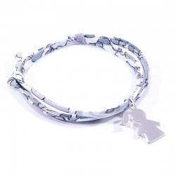 bracelet gris et pendentif fille argent