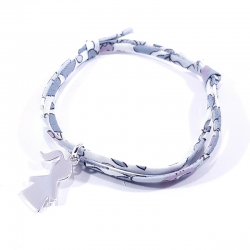 bracelet gris et pendentif argent fille