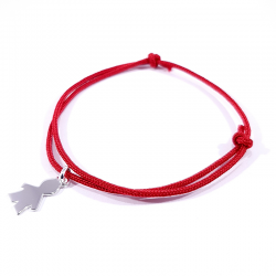 bracelet cordon rouge et pendentif garçon en argent 925