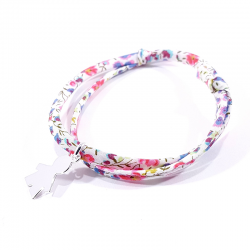 bracelet liberty fleurs multicolores et pendentif petit garçon en argent 925